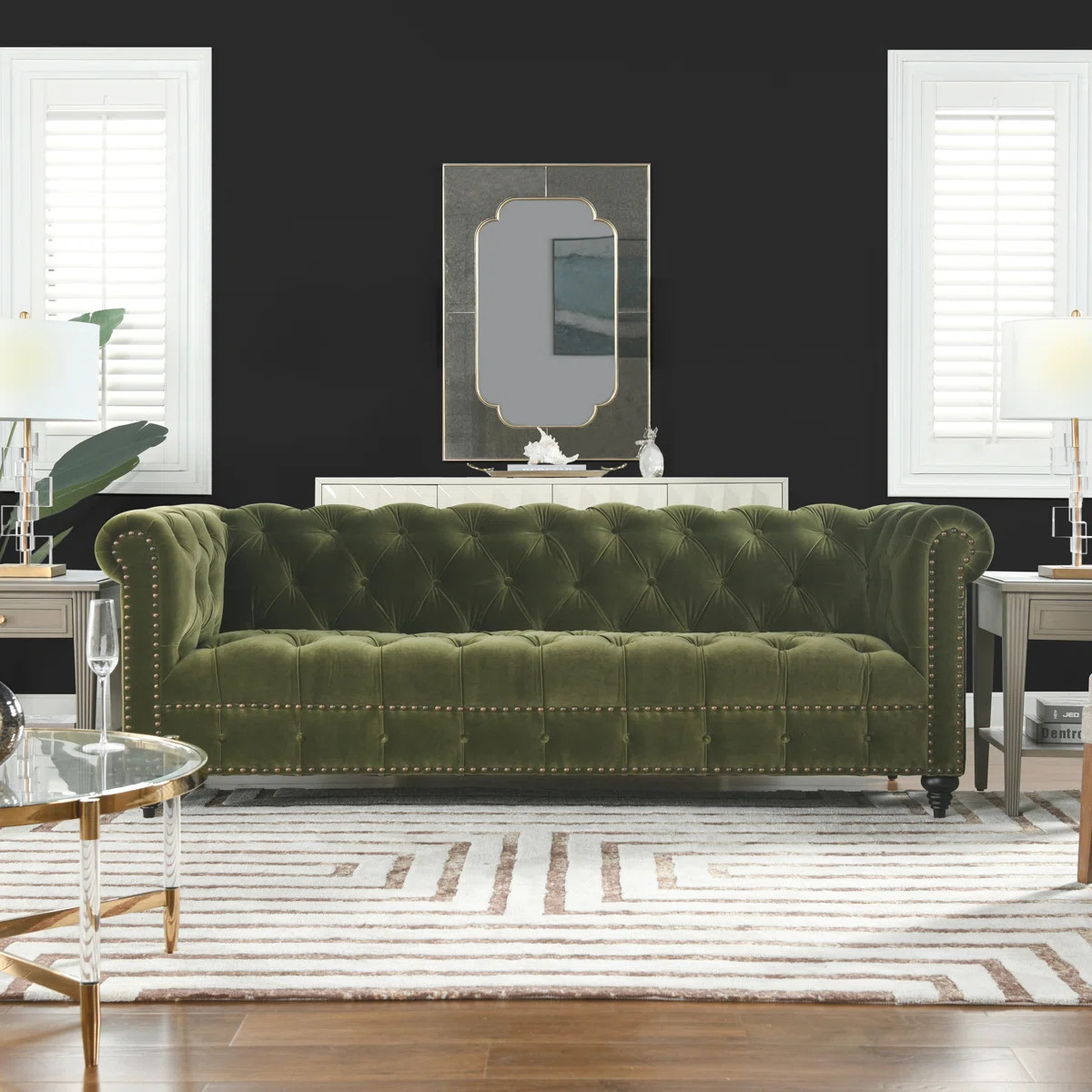 Newell 88" Rolled Arm Chesterfield Sofa | Wayfair North America