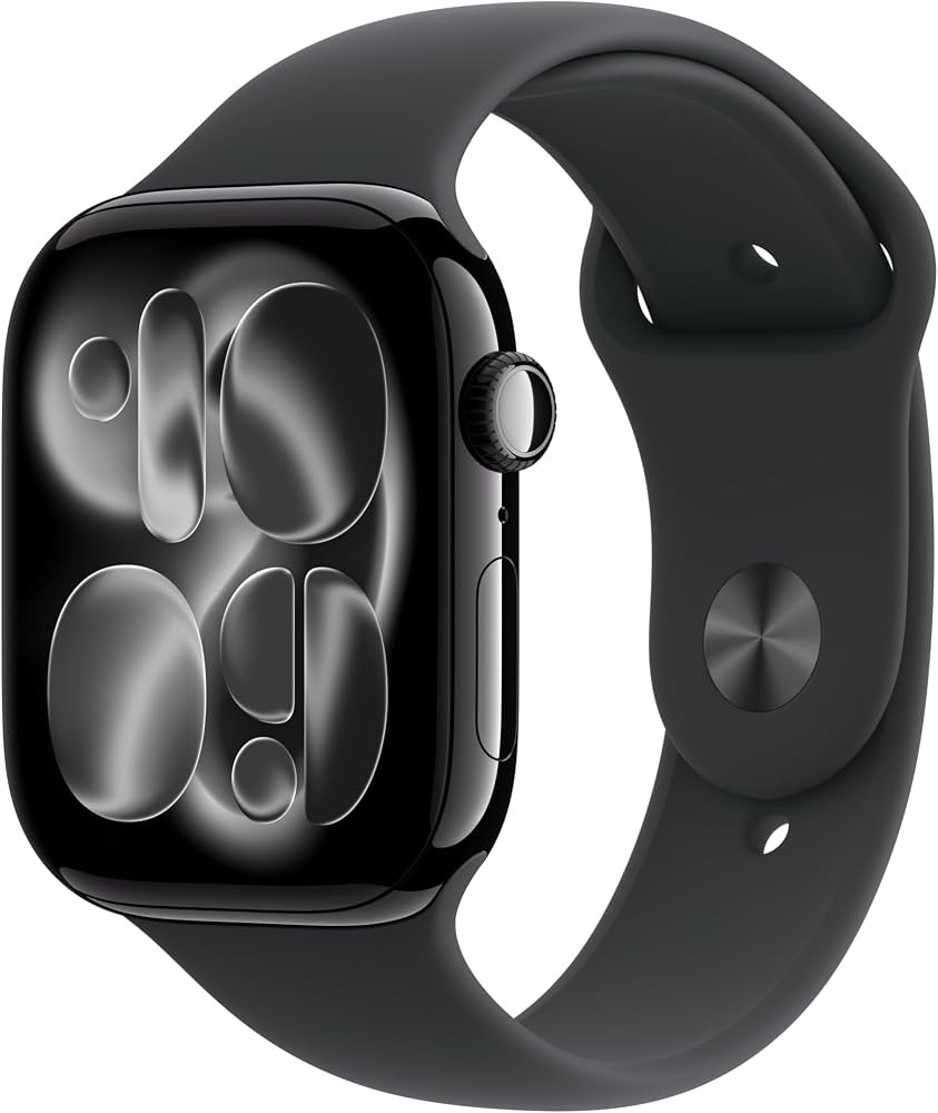 Apple Watch Series 11 [GPS 46mm] Smartwatch with Jet Black Aluminum Case with Black Sport Band - ... | Amazon (US)