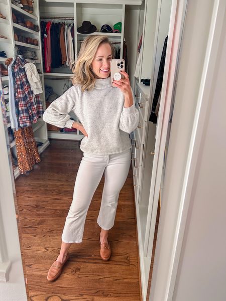 Madewell jeans! This white pair in the Cali Demi Boot style is sold out, but they have other washes in stock! Madewell is 40% off with code OHJOY and this style runs tts.

#LTKsalealert #LTKSeasonal #LTKstyletip