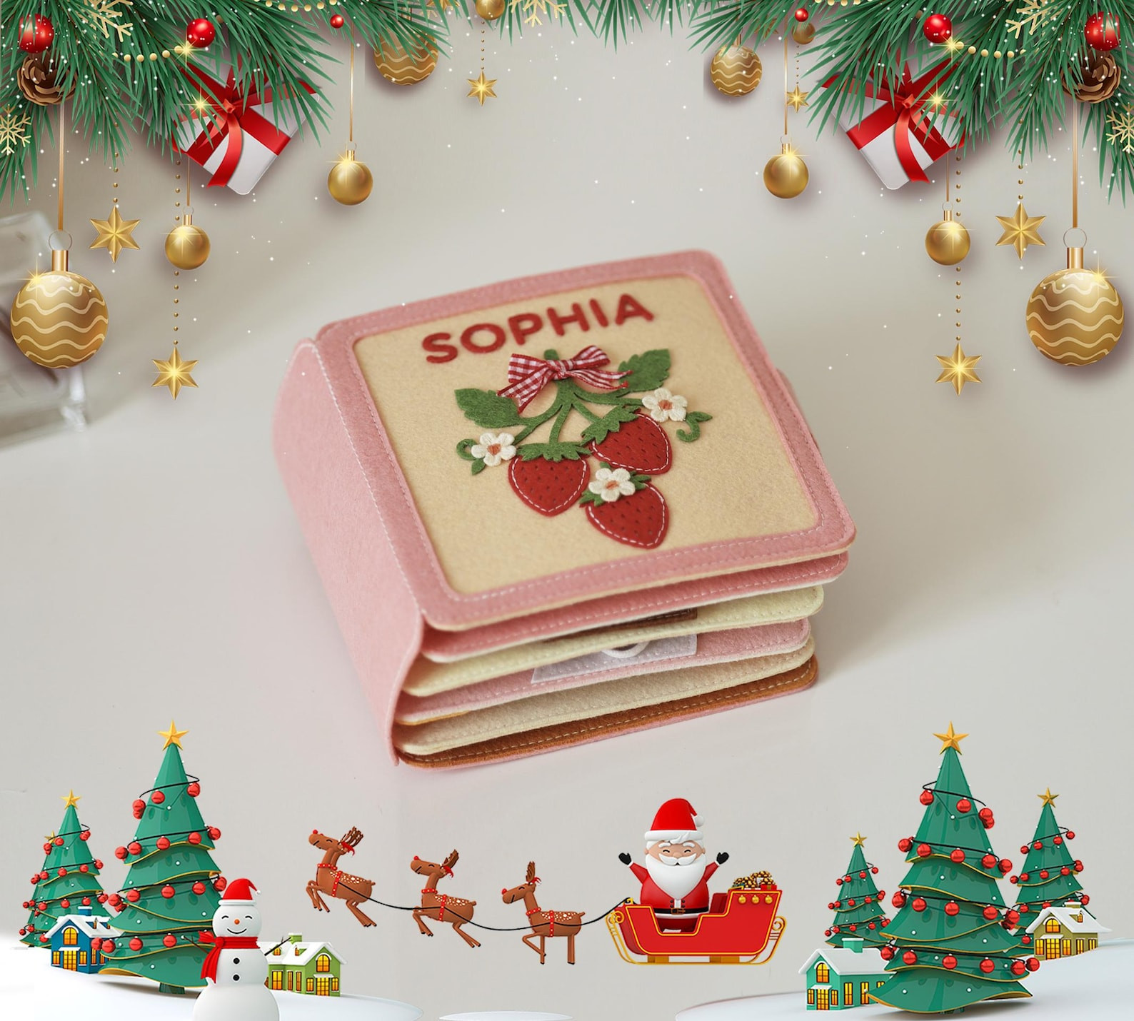 Personalized Christmas Gift for Baby, Handmade Felt Quiet Book, Customized Soft Montessori-inspir... | Etsy (US)