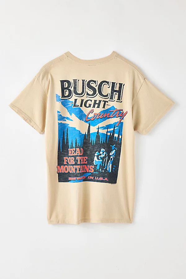 Busch Light Country Graphic Tee in Tan, Men's at Urban Outfitters | Urban Outfitters (US and RoW)
