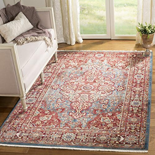 SAFAVIEH Kashan Collection Area Rug - 9' x 12'6", Blue & Red, Traditional Oriental Design, Non-Sh... | Amazon (US)