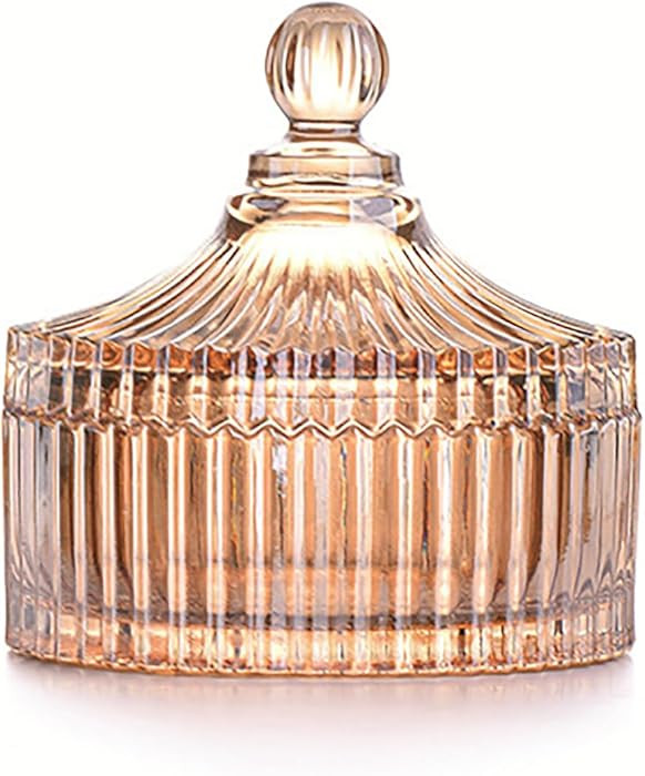 Colorful Glass Jar With Lid,Candy Cookie Jars,Jewelry Box,Buffet Jar Biscuit Containers Food Stor... | Amazon (US)