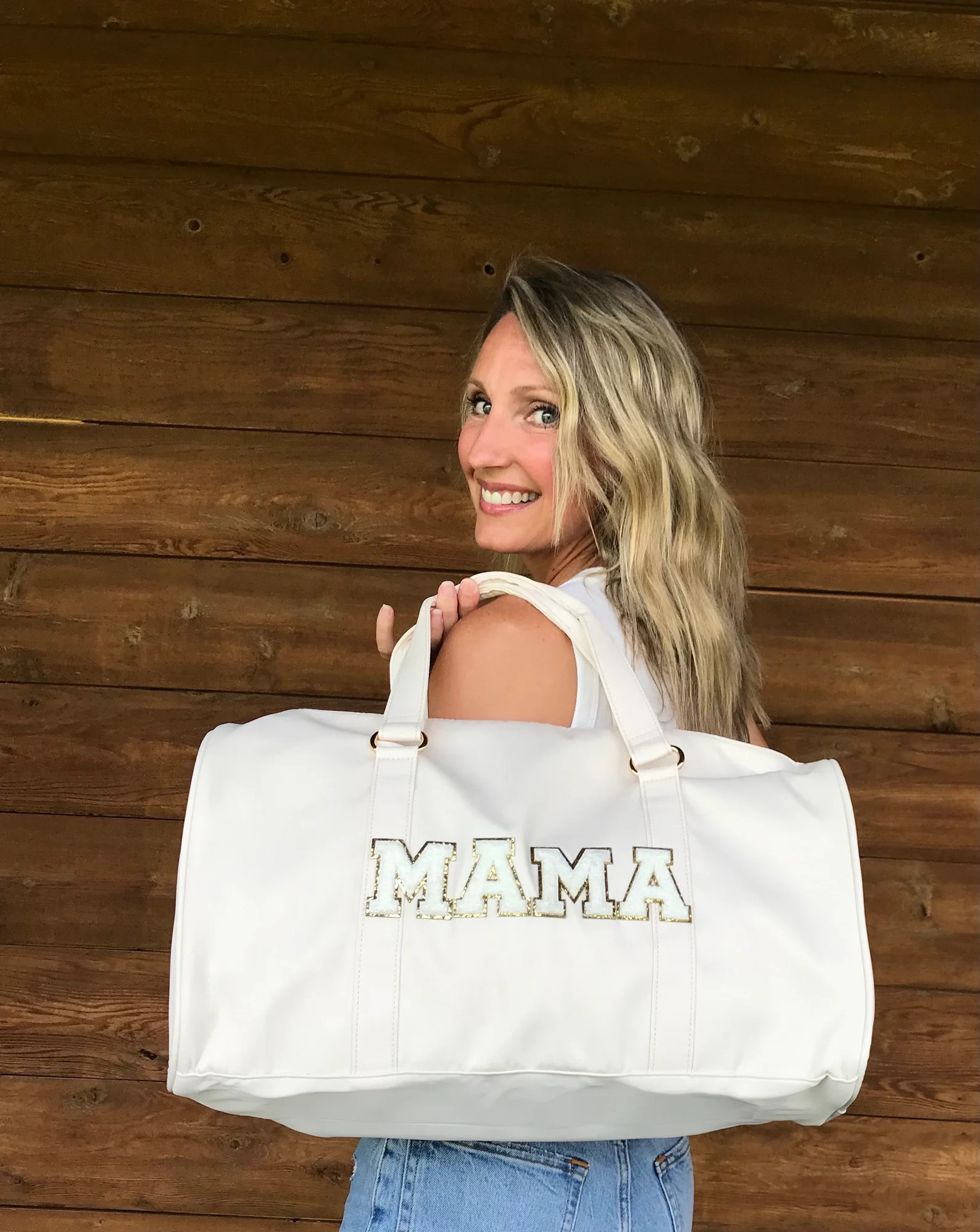 MAMA DUFFEL BAG, Chenille Patch, Hospital Bag, Travel, New Mom Gift | Etsy (US)