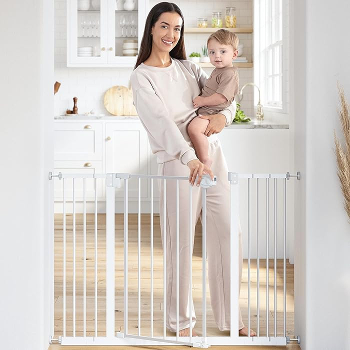 Comfy Cubs Baby Safety Gate with 3 Extensions - Adjustable 42" x 1.9" x 30" Q195 Steel Doorway Ba... | Amazon (US)