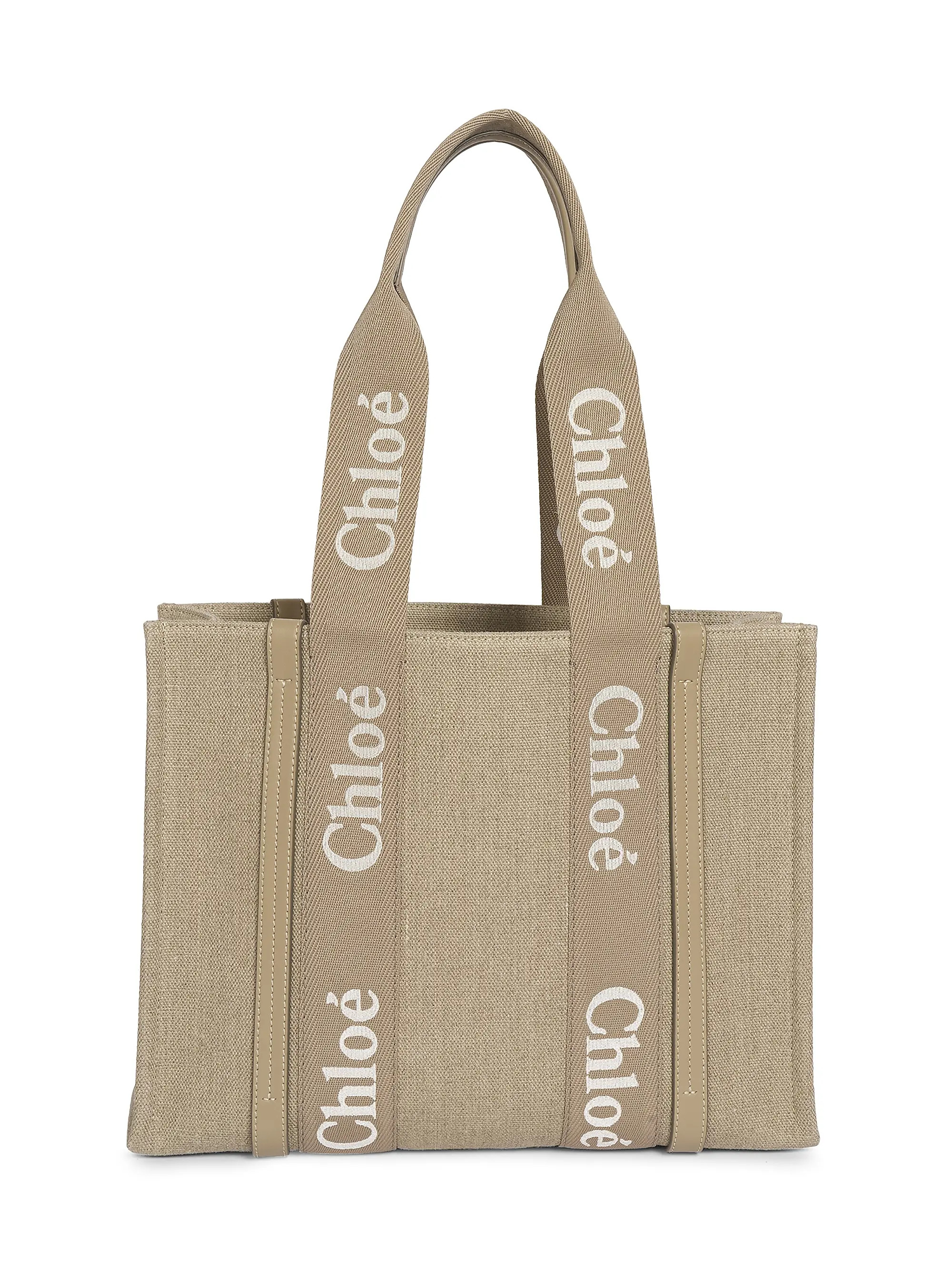Medium Woody Linen Tote Shoulder Bag | Saks Fifth Avenue