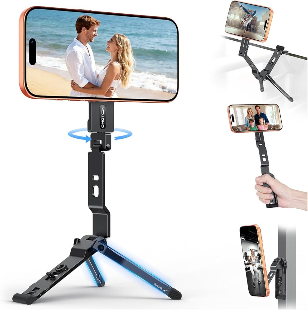 OMOTON TP03 [Ultra-Slim] for MagSafe Tripod, 360°Rotating Magnetic Phone Tripod for iPhone 17/16... | Amazon (US)