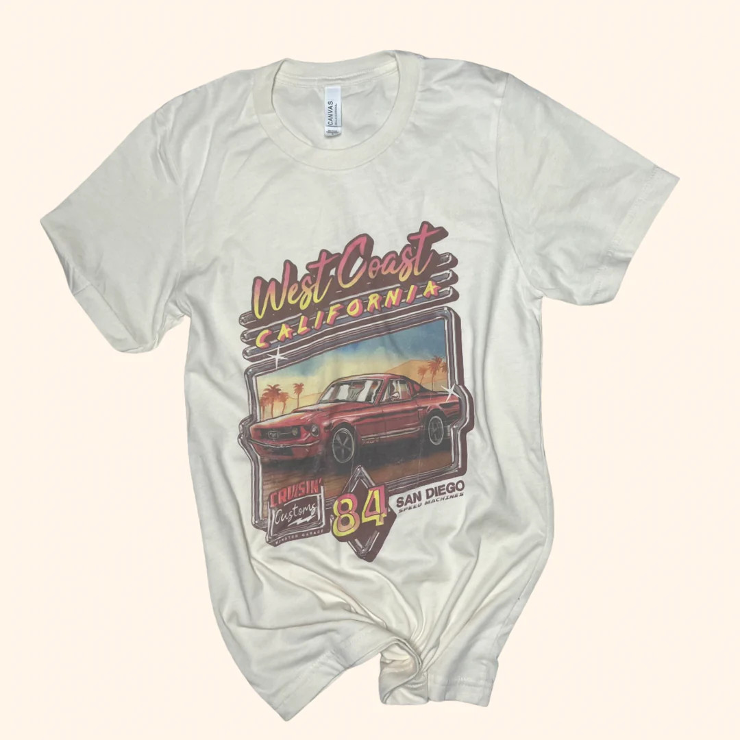 West Coast Graphic T-shirt ( Vintage Feel ) Band Tee | Sassy Queen