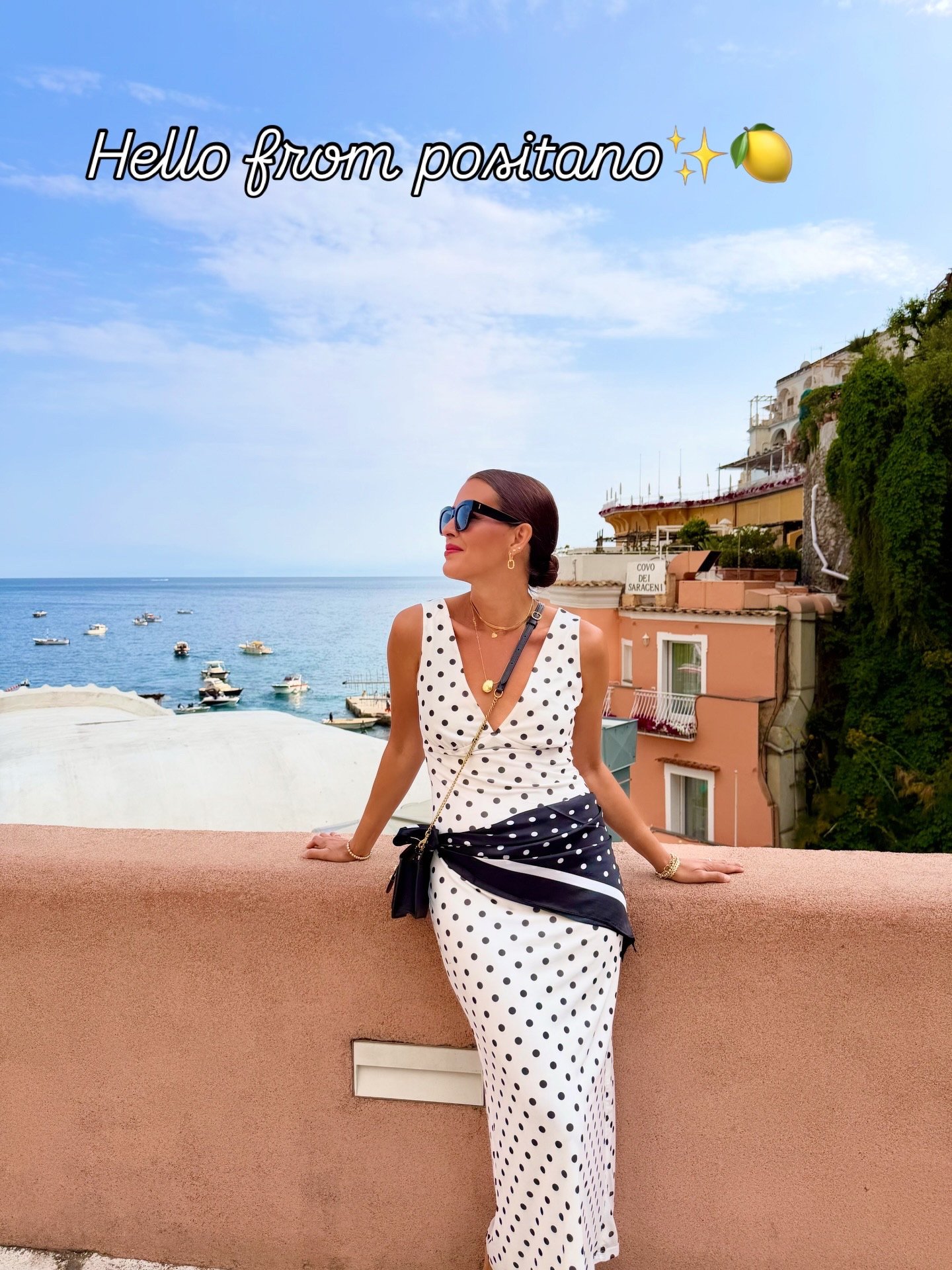 Positano & Sorrento you are a dream🍋💛✨Loving a polka dot dress, and of course a scarf to match❤️ And the vest set I wore in Sorrento is perfect to mix and match. 

Vacation outfits, vacation in europe #styletips #positanoitaly , summerchic, Vacation outfit, casual outfit, linen pants, vest, comfy sandals, summer dress, 
@gapstyle @Steve Madden US 

#LTKSaleAlert #LTKSeasonal #LTKMothersDay