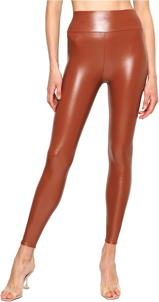 Body By Stems Black Leather Leggings Women - High-Waisted Pleather Pants for Women - Sexy and Sty... | Amazon (US)