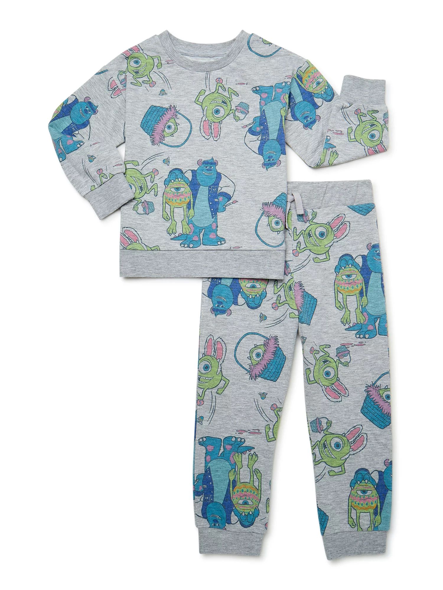 Monsters Inc. Easter Toddler Boy Sweatshirt and Pants Outfit Set, 2-Piece, Sizes 2T-5T | Walmart (US)