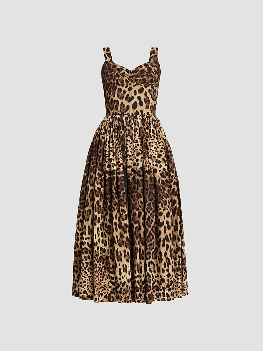 Women's Leopard-Print Cotton Midi Dress - Leo New - Size 14 | Saks Fifth Avenue