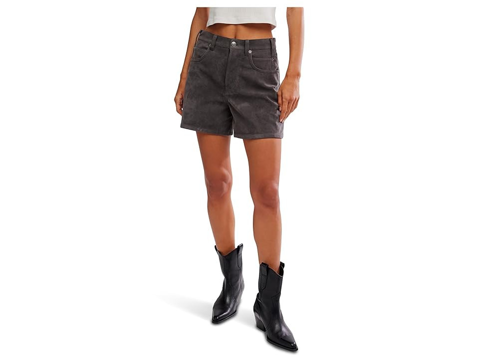 Free People Tippi Vegan Suede Shorts Women's Shorts Dark Grey : 31, Polyester | Zappos