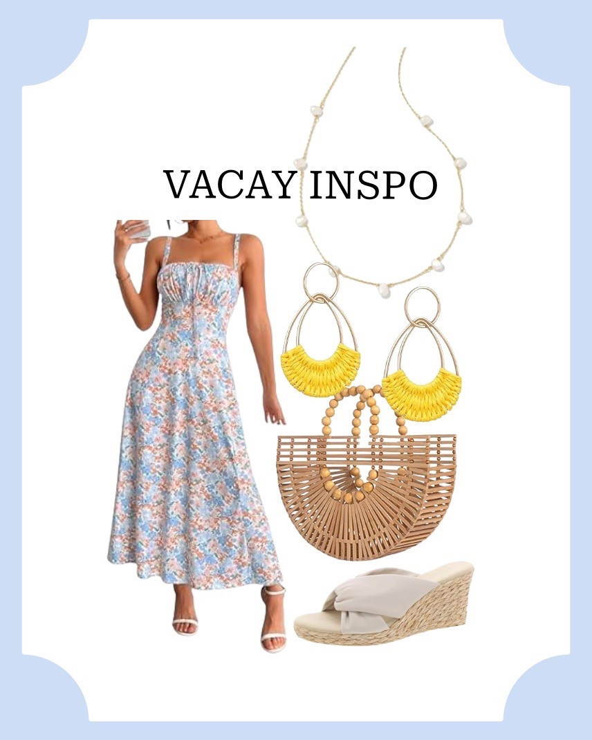 Outfit inspo. Styling this sundress with bamboo bag, wedges, teardrop earrings and pearls. 

#LTKStyleTip #LTKParties #LTKMidsize
