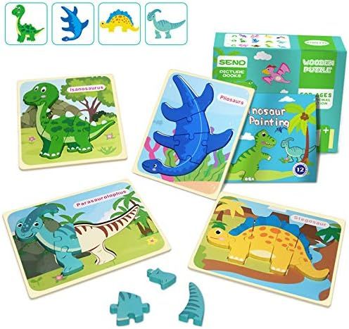 IMMEK Dinosaurs Wooden Chunky Puzzles Montessori Toddler Game Set for Kids Age 1 2 3 4 5 Year Old... | Amazon (UK)