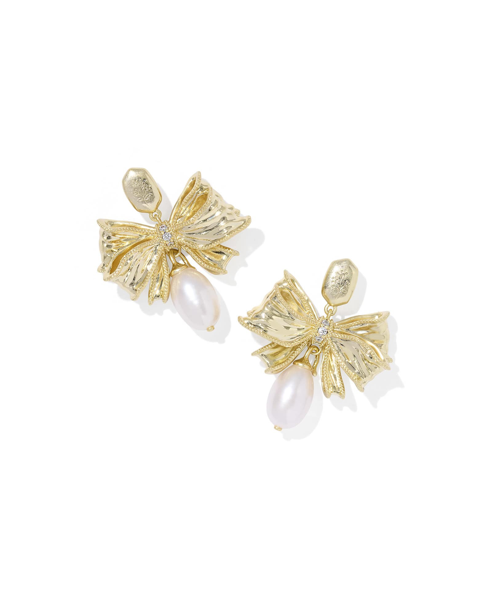 Kendra Scott x LoveShackFancy Bow Gold Statement Earrings | Pearl | Kendra Scott