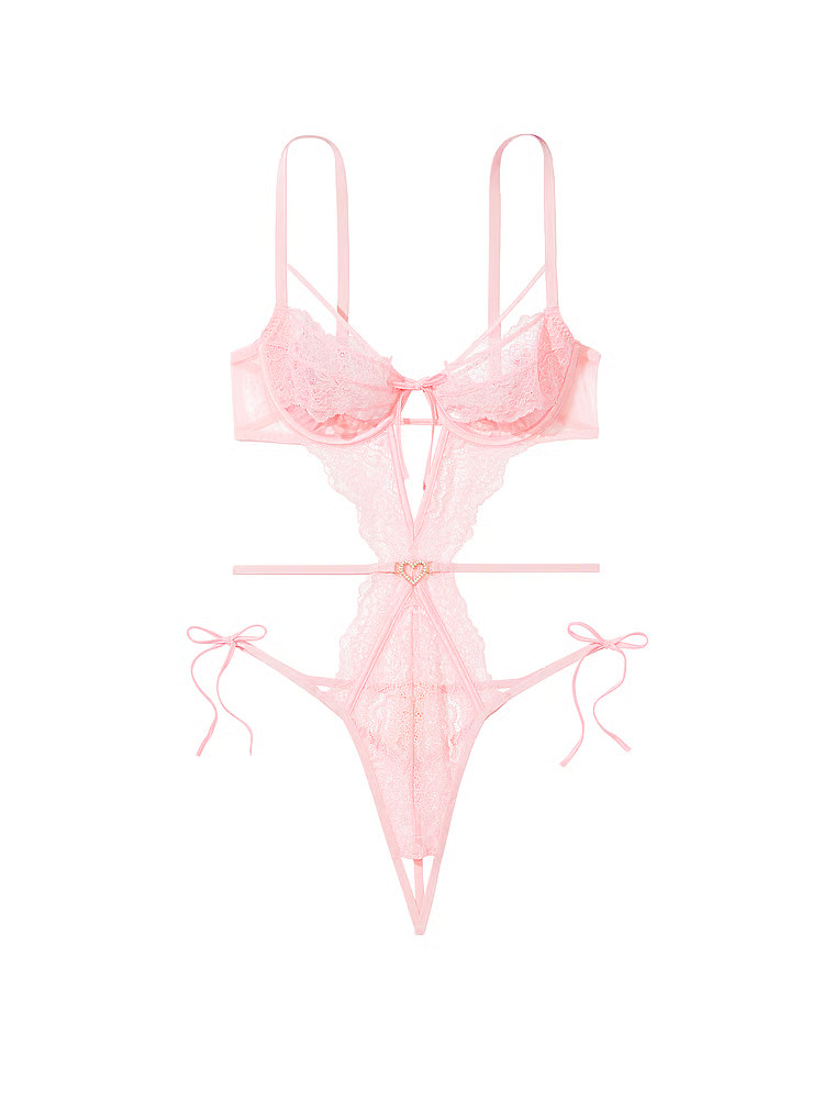 Wicked Unlined Lace Shine Heartware Teddy | Victoria's Secret (US / CA )