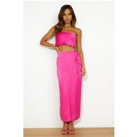 Nights In Silk Satin Maxi Skirt Hot Pink | Hello Molly (US)