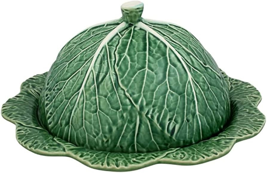 Bordallo Pinheiro Green Cabbage Earthenware Round Cheese Tray | Amazon (US)