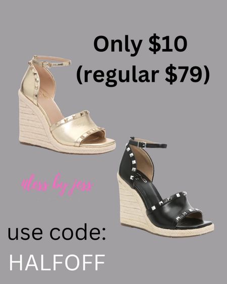 Maybe a bit off season but I just ordered for our vacay! Dreamm wedge sandal only $10 (regular $79) with code HALFOFF at checkout. Sign in to your account for free shipping! 

#LTKsalealert #LTKshoecrush #LTKunder50
