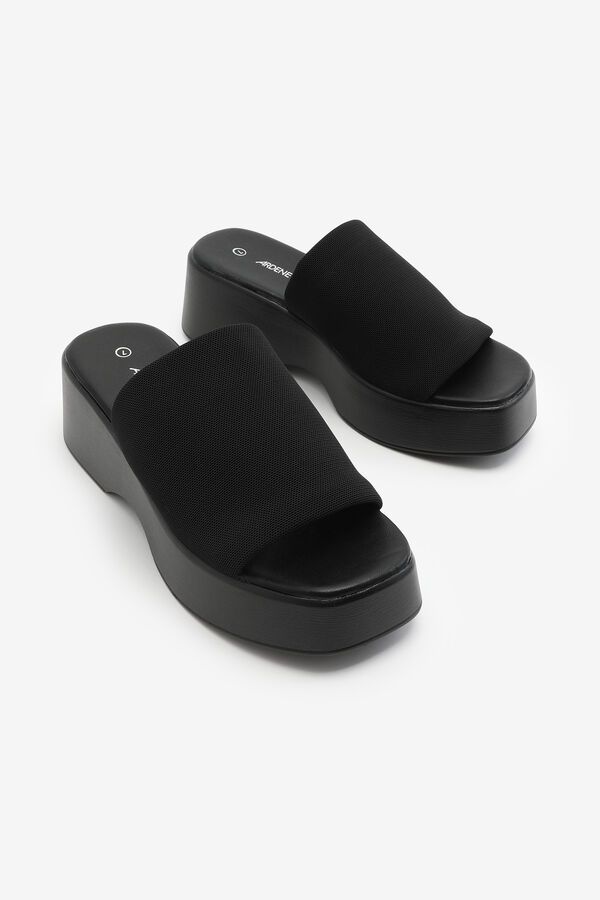 Black Platform Slide Sandals | Ardene