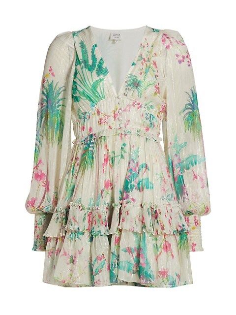 Tropical Long-Sleeve Mini Dress | Saks Fifth Avenue