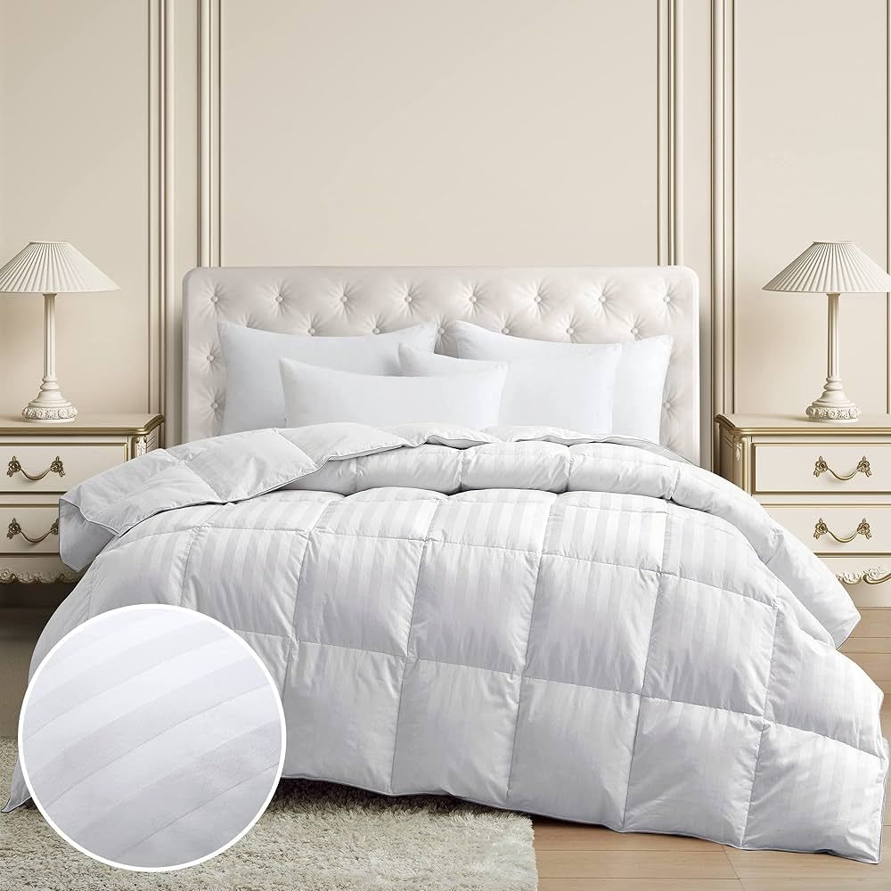 puredown ® Goose Feather Down Comforter King Size - All Season Duvet Insert, Hotel Collection Me... | Amazon (US)