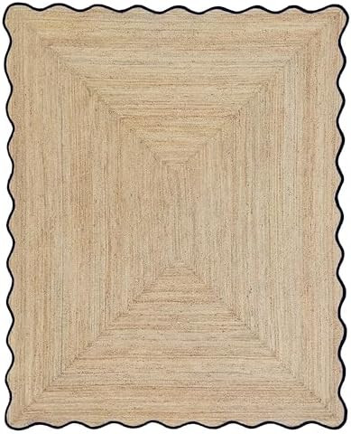 Wave Scalloped Natural Jute Runner Rug Boho Jute Rug Hallway Entryway Runner Rug, Coastal Farmhou... | Amazon (US)