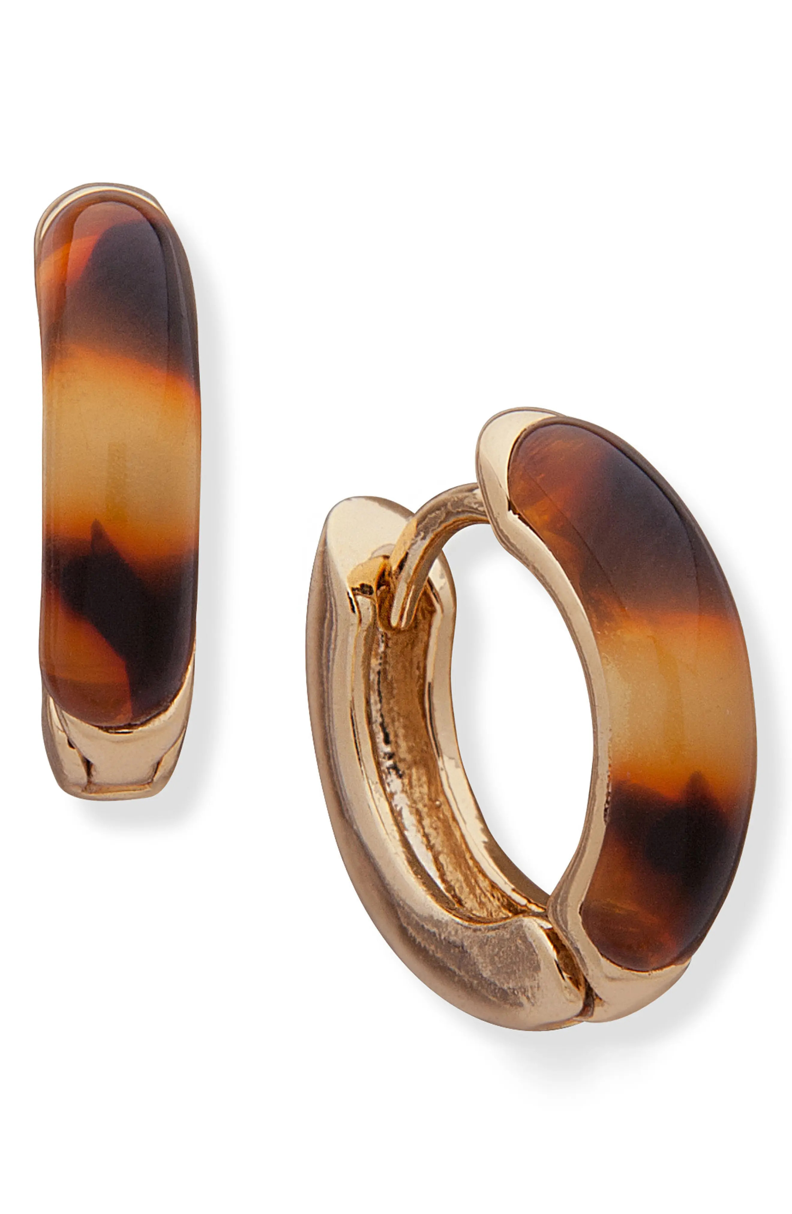 Lauren Ralph Lauren Tortoise Pattern Huggie Hoop Earrings (Women) | Nordstrom | Nordstrom
