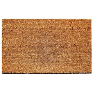 Beige 18 in. x 30 in. Coir and Vinyl Door Mat | The Home Depot