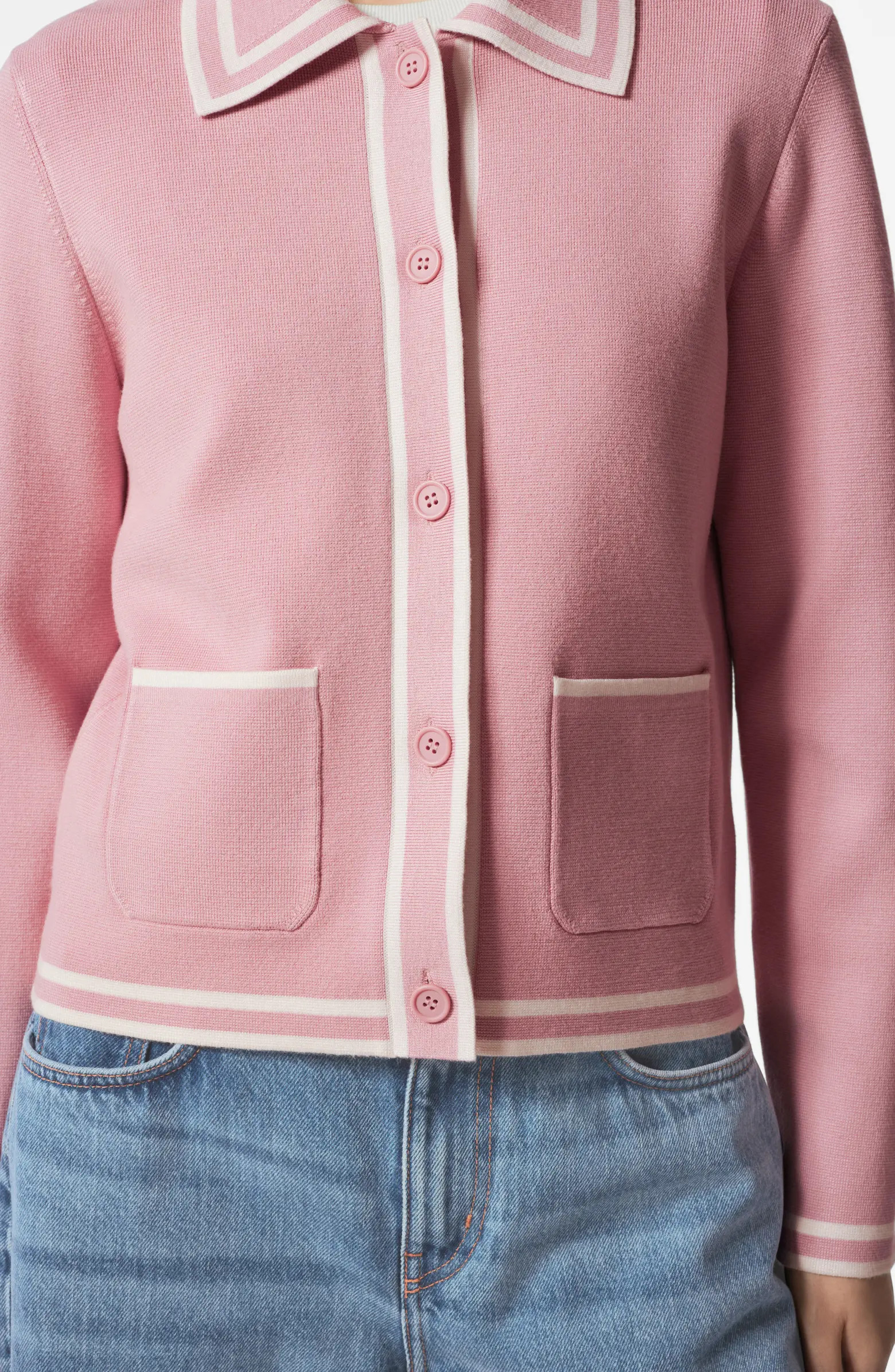 & Other Stories Contrast Detail Cardigan | Nordstrom | Nordstrom