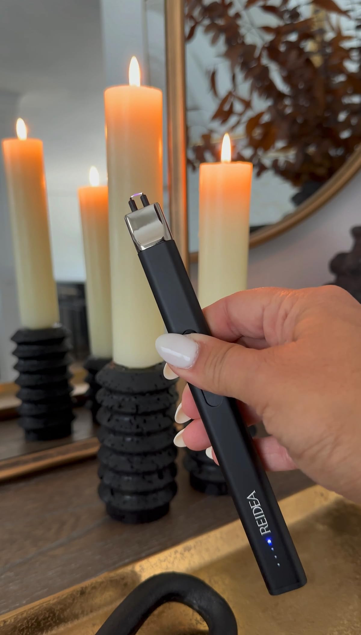 I love this rechargeable electronic lighter! My travertine candle holders have such a modern orga... | Amazon (US)