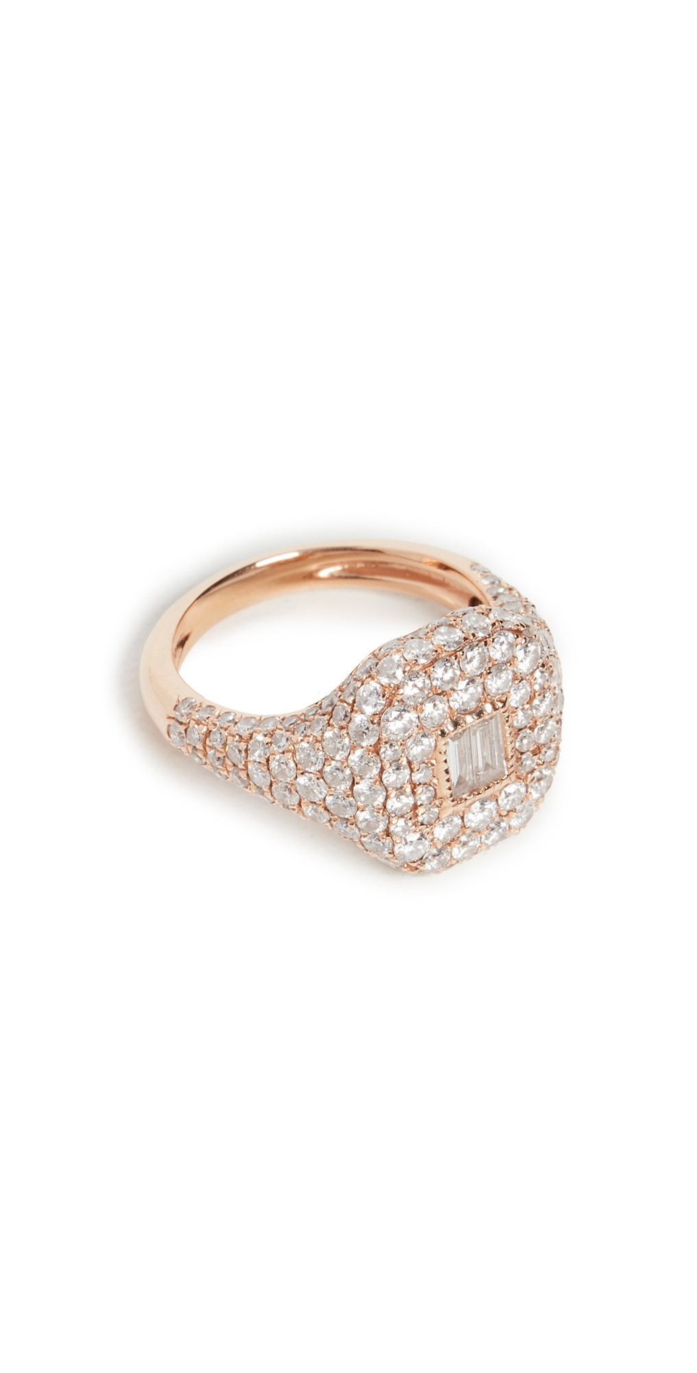 SHAY 18k Essential Pave Pinky Ring Rose Gold 4 | Shopbop