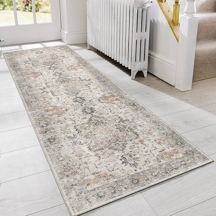 GENIMO Runner Rug 2x4, Non Slip Hallway Runner Rugs, Low Pile Lightweight Machine Washable Vintag... | Amazon (US)