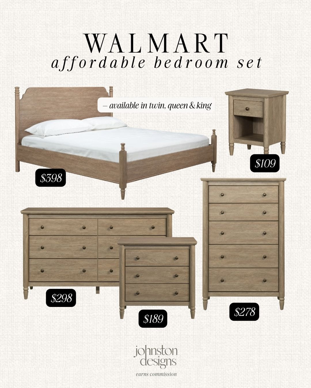 Walmart affordable bedroom set featuring neutral wood furniture, bed frame, nightstand, dresser, and classic bedroom storage for a timeless, budget-friendly space. 🤍

Walmart home, bedroom furniture, affordable bedroom set, wood bed frame, nightstand, dresser, chest of drawers, neutral bedroom decor, classic bedroom style, budget bedroom makeover, bedroom storage, walmart furniture 

 #LTKHome