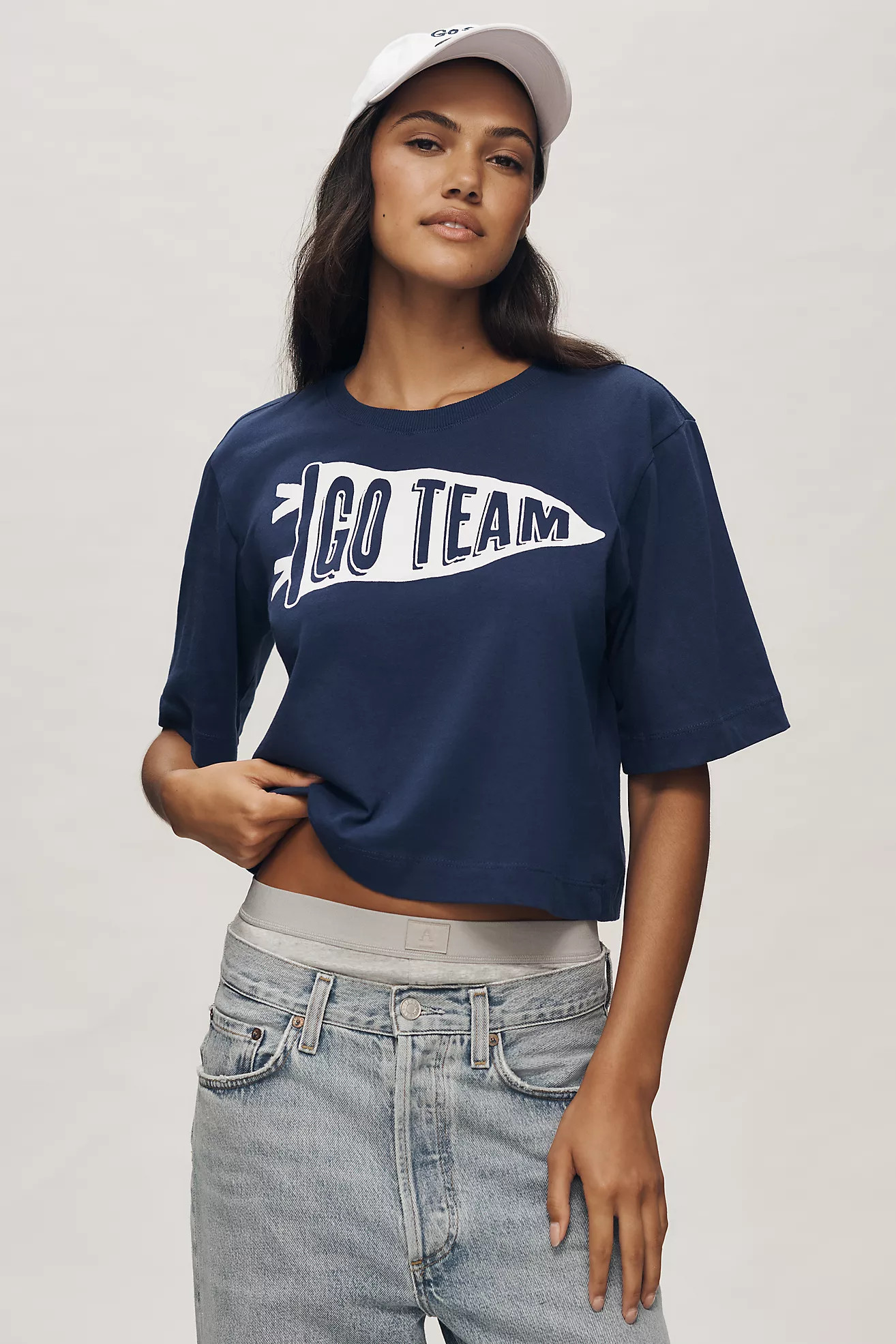 The Corey Short-Sleeve Game Day Boxy Tee by Maeve | Anthropologie (US)