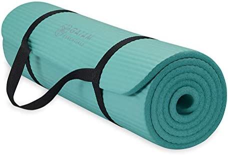 Gaiam Essentials Thick Yoga Mat Fitness & Exercise Mat with Easy-Cinch Yoga Mat Carrier Strap, 72... | Amazon (US)