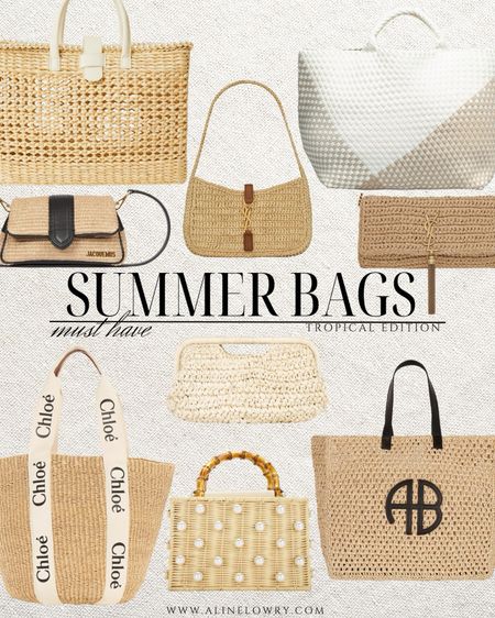 Must Have Summer Bags. 
Beach bags 
Straw bags 
Designer bags 

#LTKU #LTKitbag #LTKSeasonal