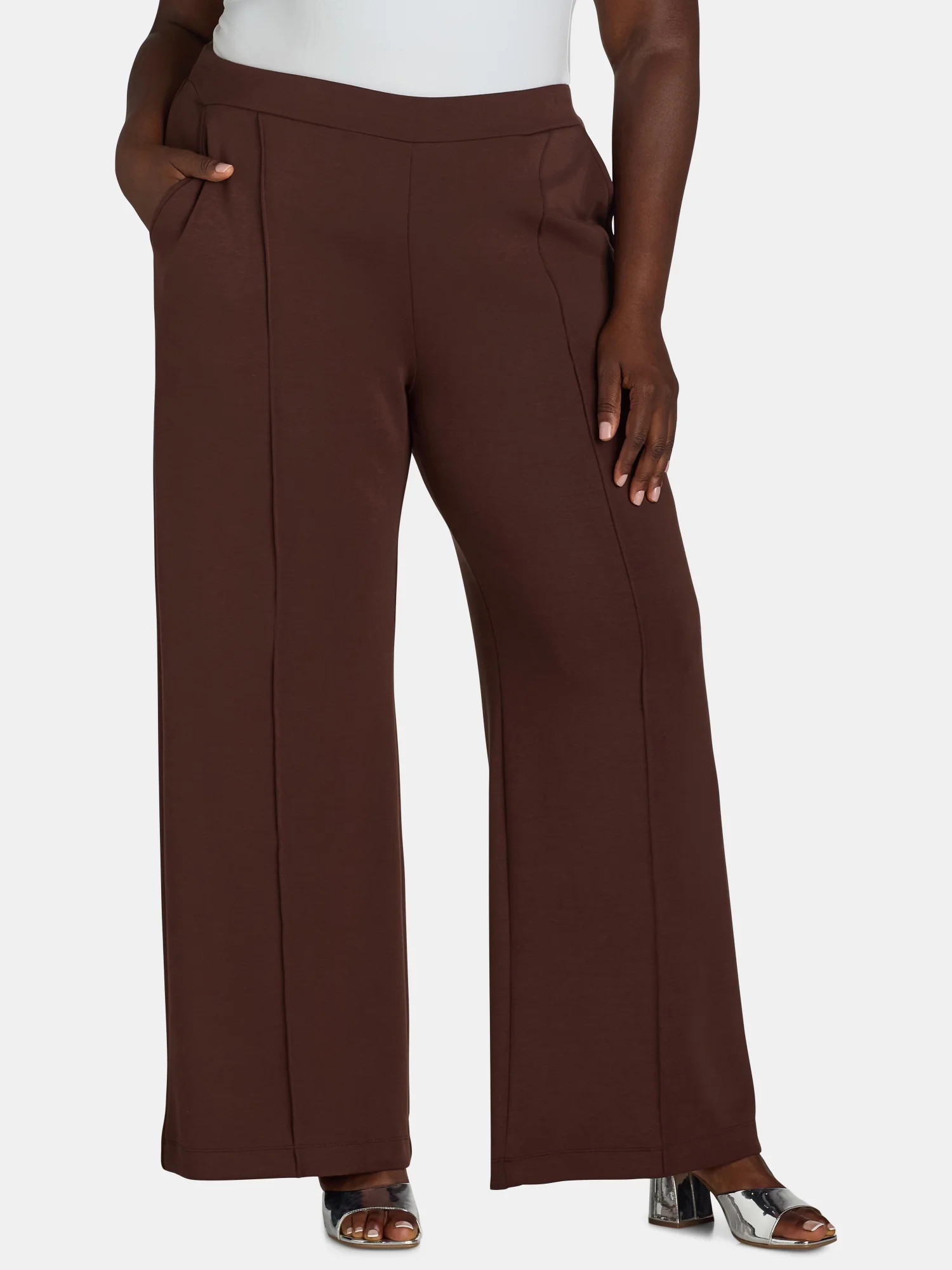 Scoop Women's and Women's Plus Ultimate ScubaKnit Trouser Pants, Sizes XS-4X | Walmart (US)