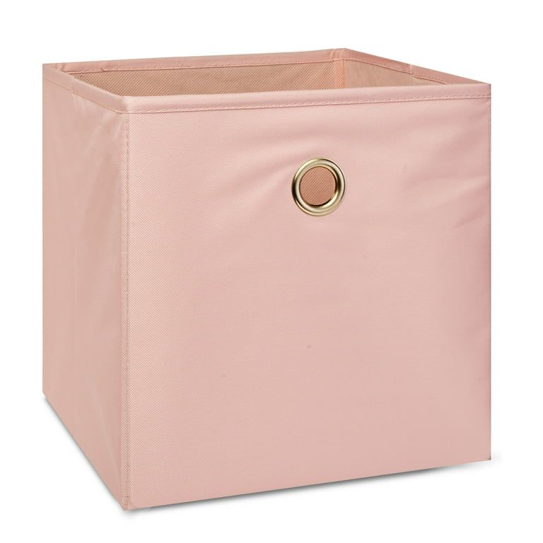 Mainstays Collapsible Fabric Cube Storage Bins (10.5" x 10.5"), Pearl Blush, 4 Pack | Walmart (US)