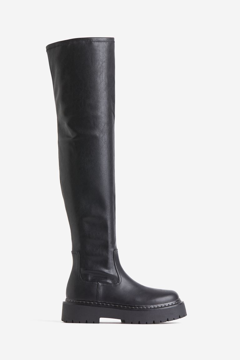 Over-the-knee boots - Black - Ladies | H&M GB | H&M (UK, MY, IN, SG, PH, TW, HK)