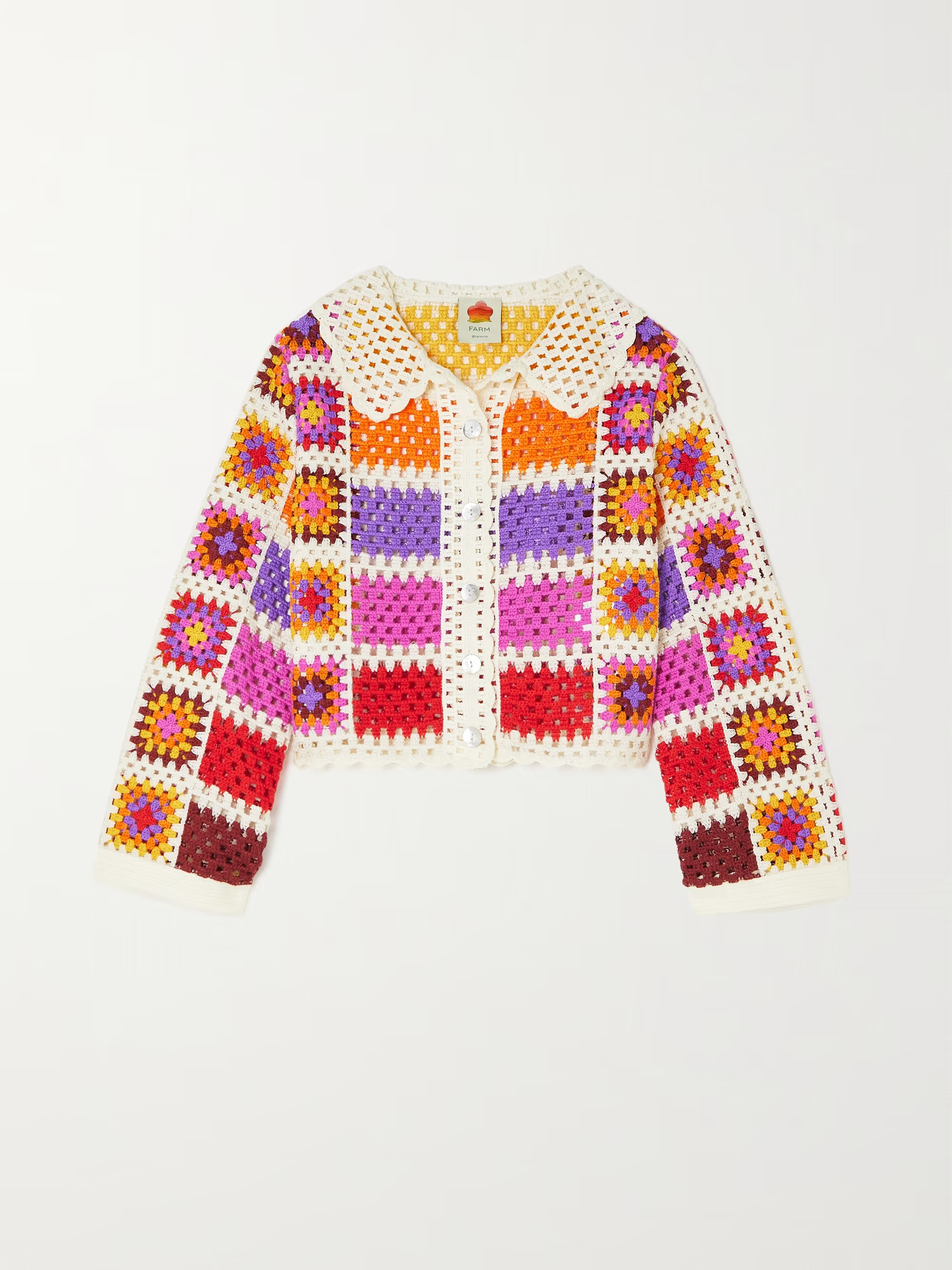 Striped crochet-knit cardigan | NET-A-PORTER (US)