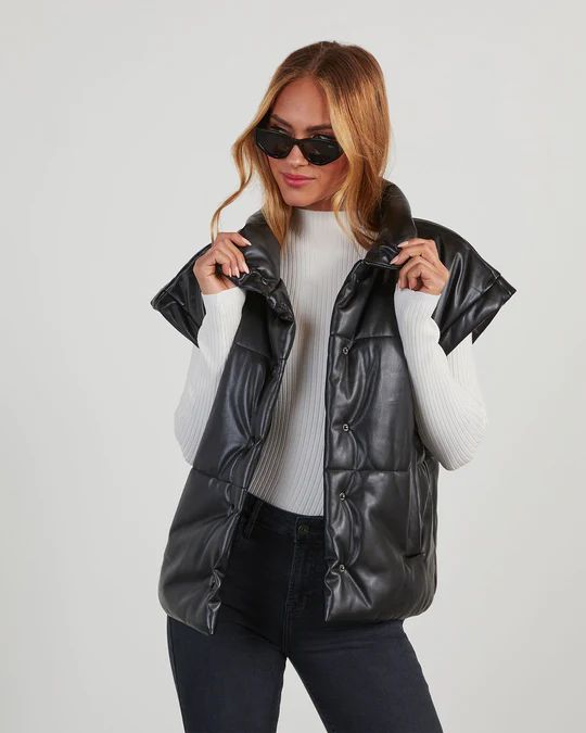 Onward Faux Leather Puffer Vest | VICI Collection