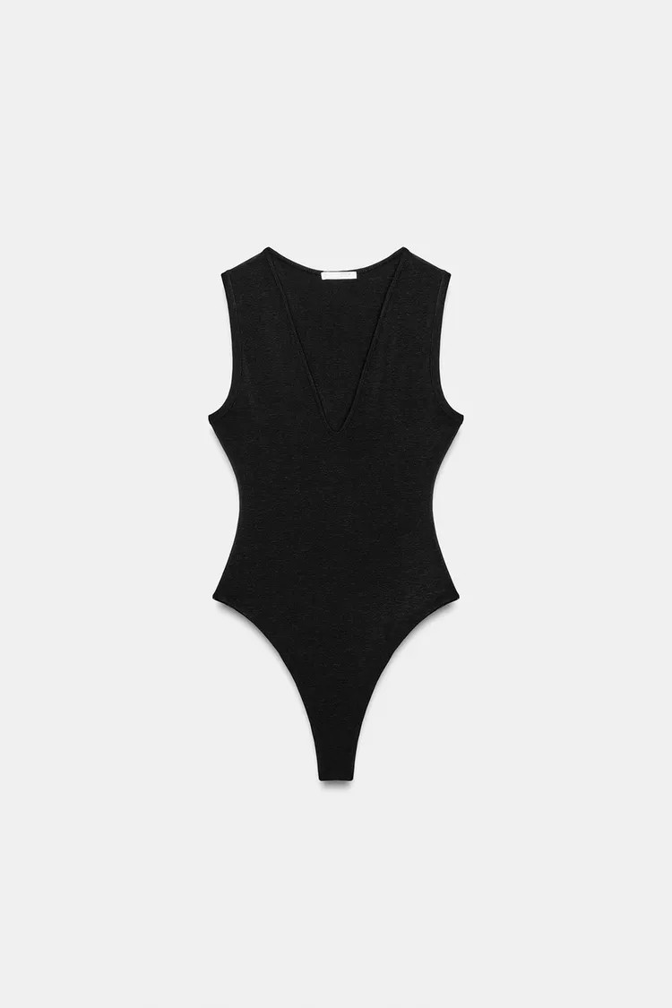 FITTED V-NECK BODYSUIT | Zara US