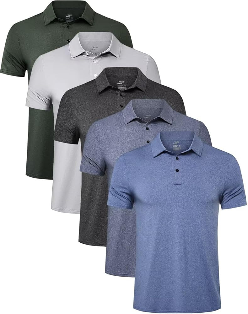TELALEO 4/5 Pack Mens Polo Shirts Quick Dry Short Sleeve Golf T Shirt Performance Moisture Wickin... | Amazon (US)