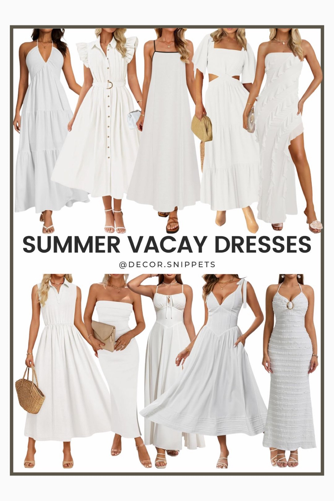Pack your suitcase with these dreamy vacation-ready dresses! From breezy maxis to flirty minis, this edit has all the sun-soaked styles you need for beach cocktails, city strolls, and golden-hour selfies. 🌴 Shop now! #VacayVibes #ShopTheLook 

#LTKSaleAlert #LTKootd #LTKHome