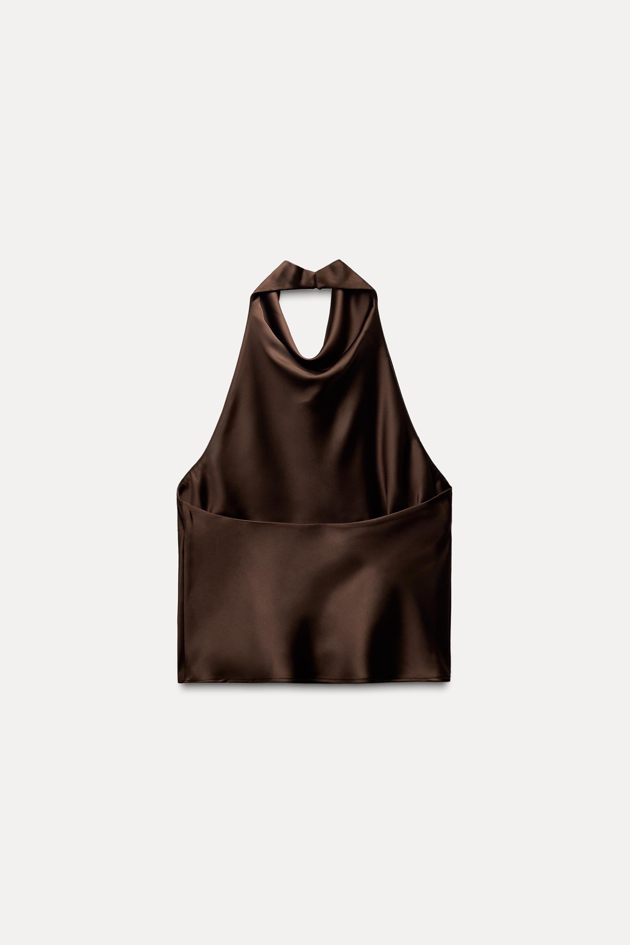 SATIN EFFECT HALTER TOP | Zara US