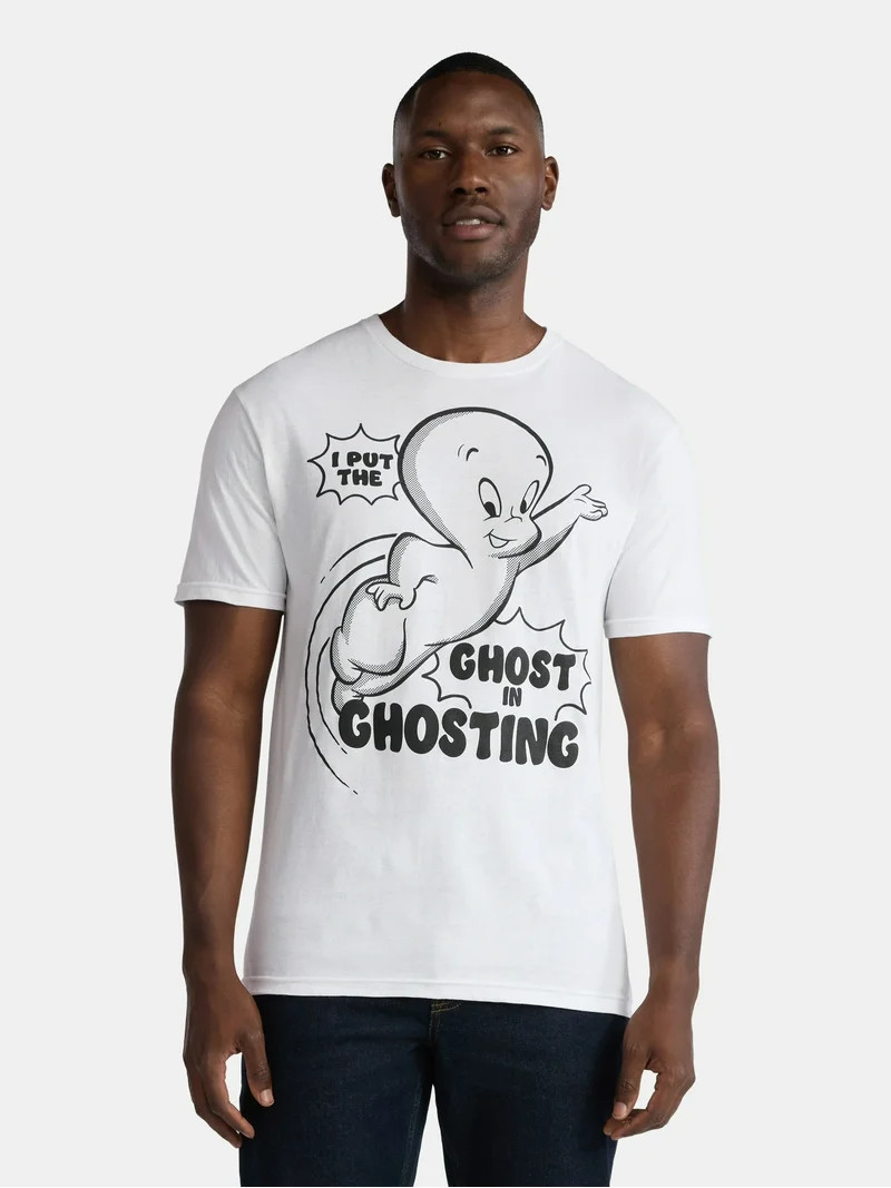 Casper The Friendly Ghost, Men's & Big Men's Halloween Graphic Tee, Call Me, Sizes XS-3XL | Walmart (US)