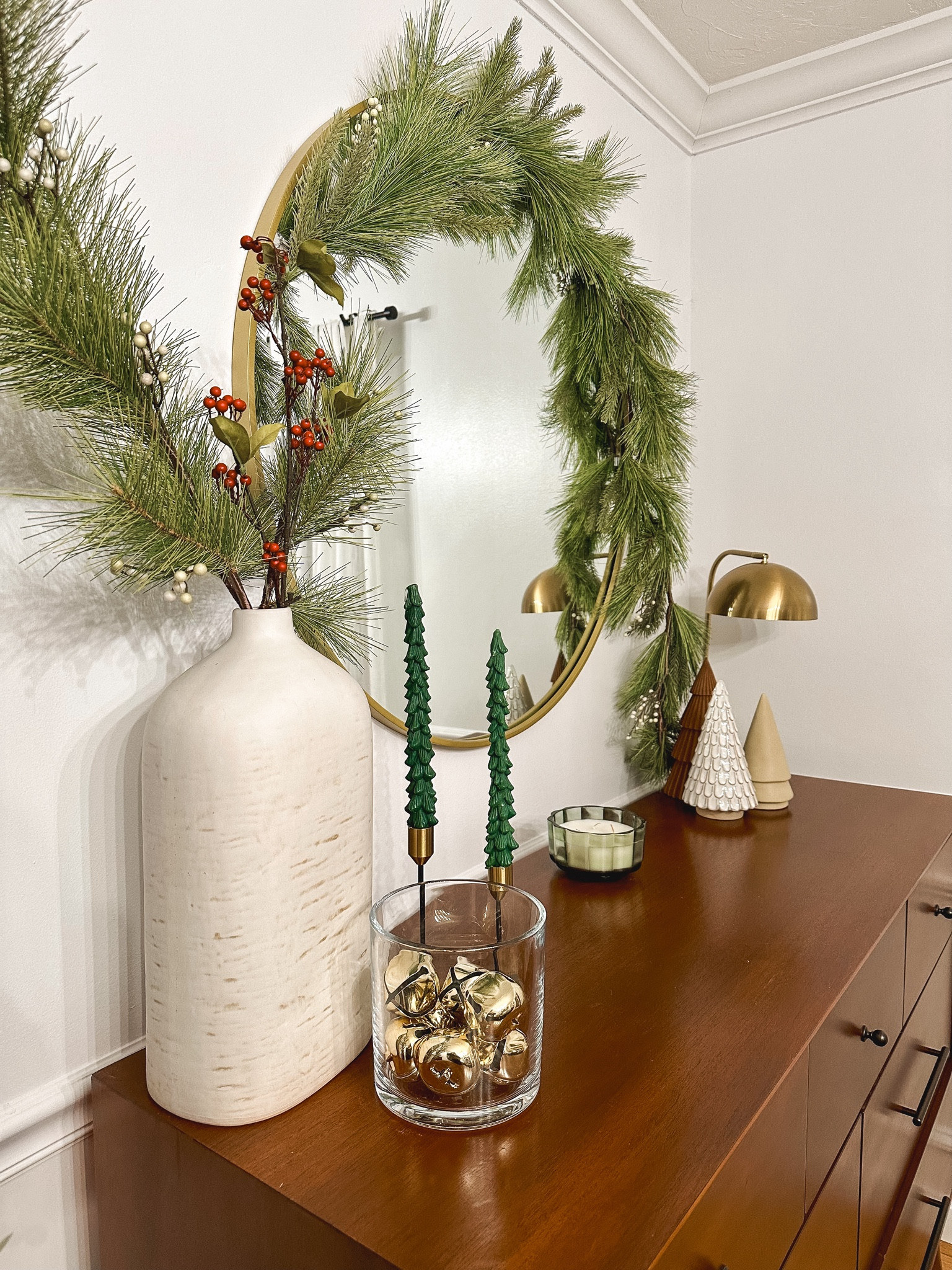 A little dresser styling for Christmas. Off centered garland again ! Love love love! 

#LTKHome #LTKCyberWeek #LTKHoliday
