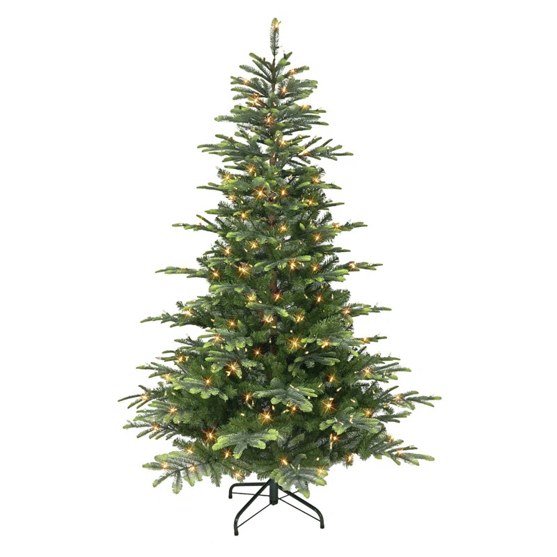 90" H Green PVC & PE Blend Fir Christmas Tree with 600 LED Color Changing/Combination Lights | Wayfair North America